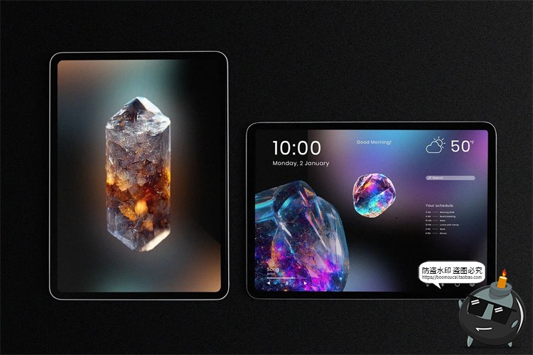 图片[1]-霓虹炫彩天然裸石彩钻宝石水晶钻石肌理PNG免抠图片后期合成素材-设计猿