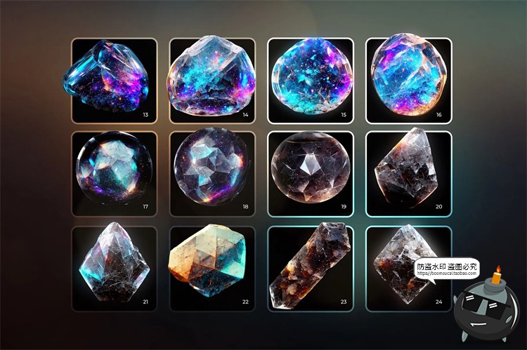 图片[4]-霓虹炫彩天然裸石彩钻宝石水晶钻石肌理PNG免抠图片后期合成素材-设计猿