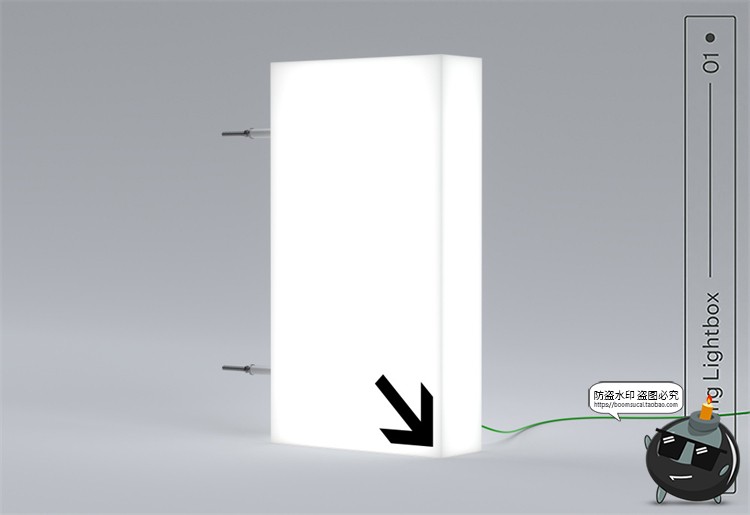 图片[1]-落地立式灯箱品牌logo标识VI效果图智能贴图展示样机PSD模版素材-设计猿