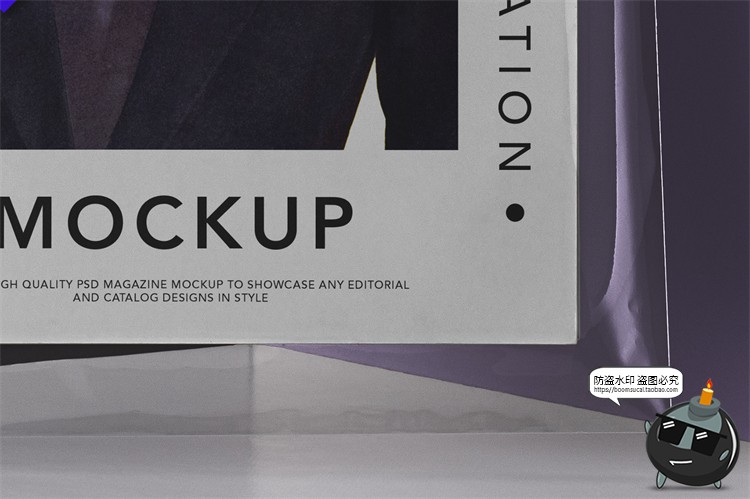 图片[4]-潮流杂志画册透明塑料薄膜包装纸封面潮物贴图PSD模板样机PS素材-设计猿