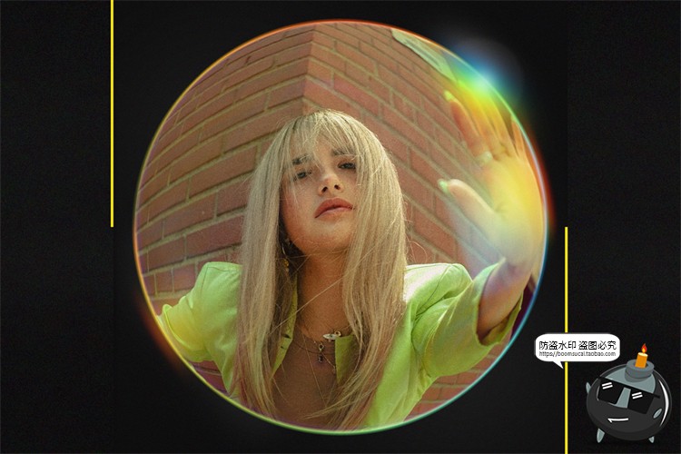 图片[3]-鱼眼镜头圆形镜像凸透镜扭曲效果特效后期图片合成PSD模板PS素材-设计猿