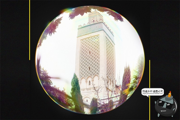 图片[4]-鱼眼镜头圆形镜像凸透镜扭曲效果特效后期图片合成PSD模板PS素材-设计猿