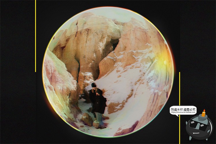 图片[5]-鱼眼镜头圆形镜像凸透镜扭曲效果特效后期图片合成PSD模板PS素材-设计猿