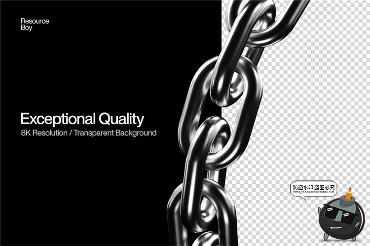 图片[2]-复古新潮Y2K酸性金属街头摇滚链条锁链铁链PNG免抠后期合成素材-设计猿