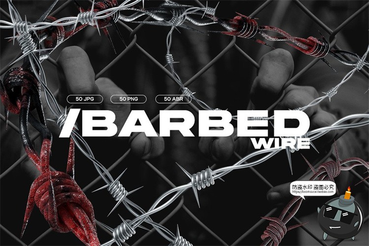 图片[1]-酸性机能金属质感镀铬荆棘铁刺PNG免扣免抠背景元素后期合成素材-设计猿