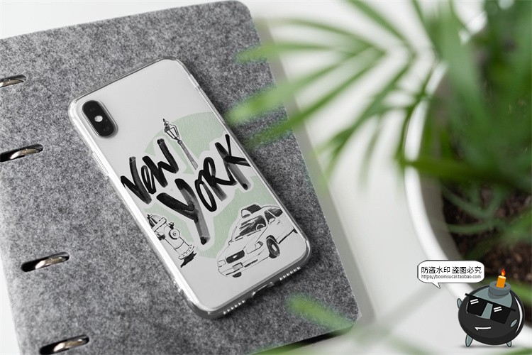 图片[4]-苹果iPhone Xs透明手机壳塑料水晶外观硬壳贴图效果图样机PS素材-设计猿