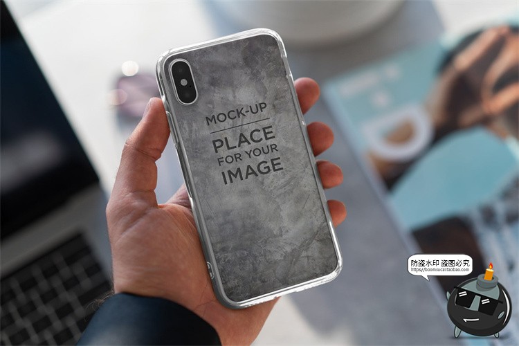 图片[6]-苹果iPhone Xs透明手机壳塑料水晶外观硬壳贴图效果图样机PS素材-设计猿