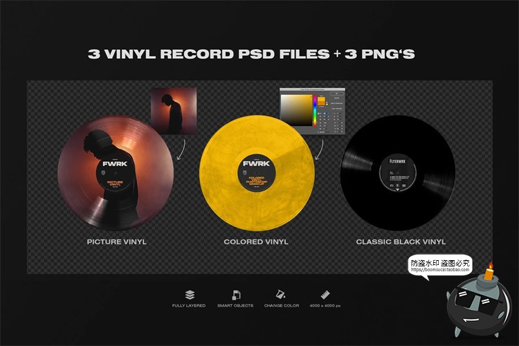 图片[4]-复古潮流黑胶专题唱片包装样机展示mockup智能贴图PSD模版PS素材-设计猿