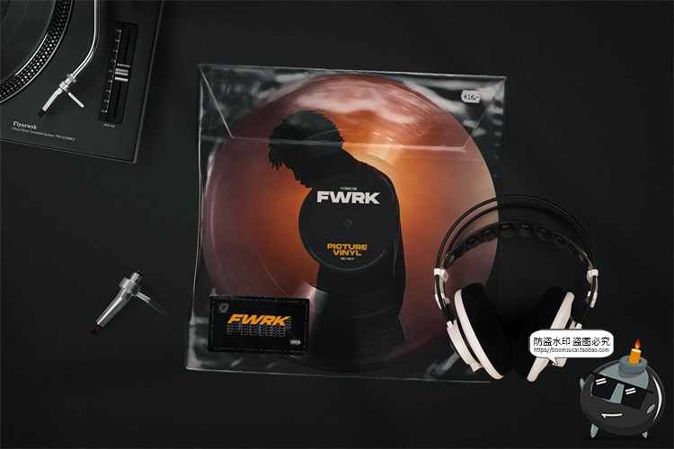 图片[9]-复古潮流黑胶专题唱片包装样机展示mockup智能贴图PSD模版PS素材-设计猿