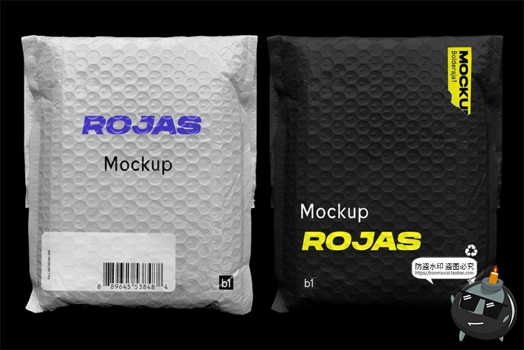 图片[1]-哑光质感气泡袋包装袋包裹快递包装效果展示样机PSD模板PS素材-设计猿