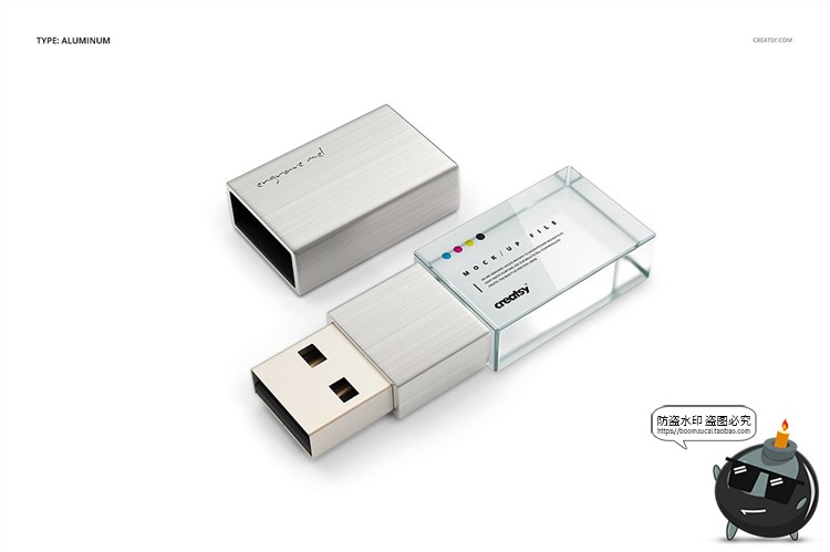 图片[7]-亚克力USB驱动器U盘智能贴图效果展示mockups样机PSD模板PS素材-设计猿