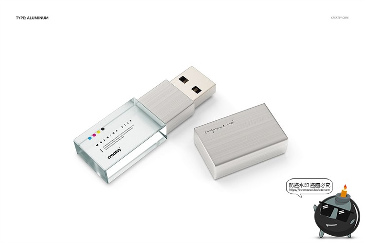 图片[8]-亚克力USB驱动器U盘智能贴图效果展示mockups样机PSD模板PS素材-设计猿