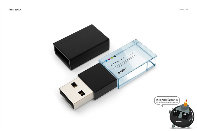 图片[10]-亚克力USB驱动器U盘智能贴图效果展示mockups样机PSD模板PS素材-设计猿