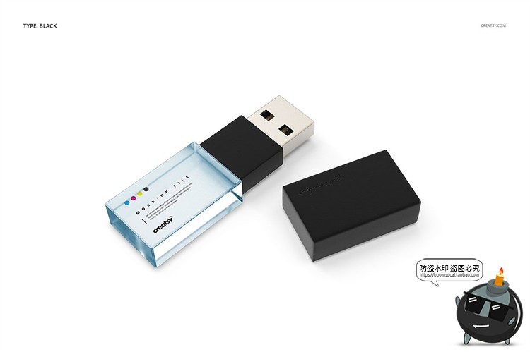 图片[12]-亚克力USB驱动器U盘智能贴图效果展示mockups样机PSD模板PS素材-设计猿