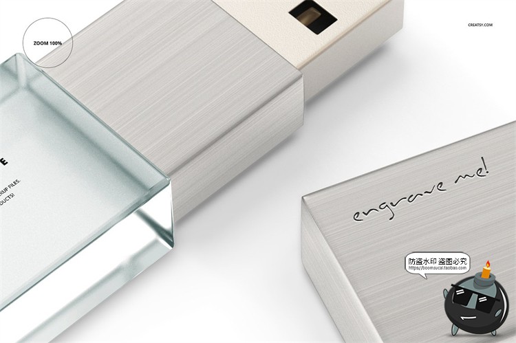 图片[14]-亚克力USB驱动器U盘智能贴图效果展示mockups样机PSD模板PS素材-设计猿