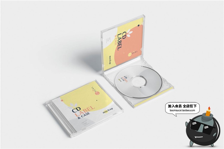 图片[4]-CD光盘碟片塑料盒子包装设计VI样机展示PSD模型mockup贴图PS素材-设计猿