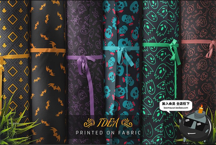 图片[10]-100款万圣节幽灵蜘蛛恐怖阴森主题无缝背景图案AI矢量JPG图片素材-设计猿