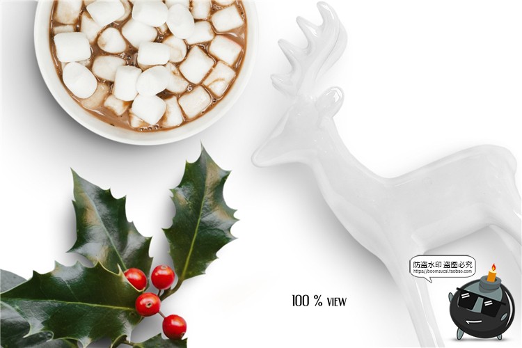 图片[5]-圣诞节场景装饰袜子帽子手套铃铛雪花鹿元素PSD模板PNG免抠PS素材-设计猿