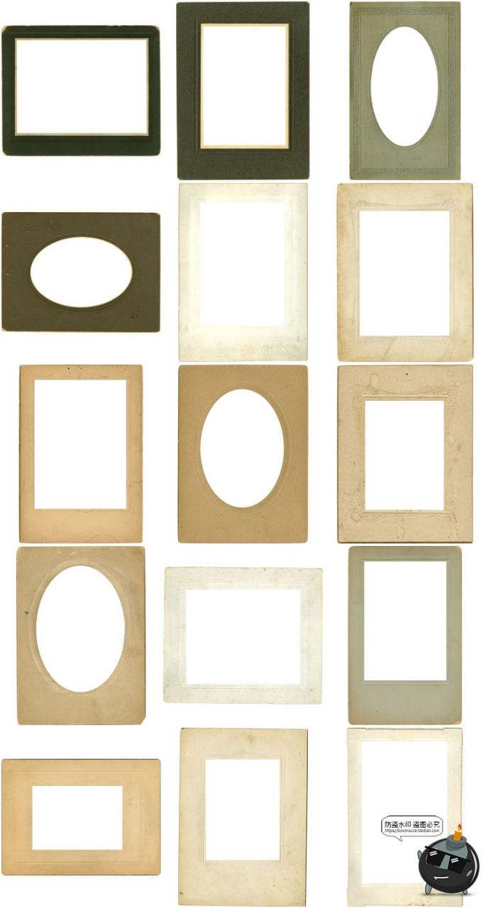 图片[4]-复古怀旧欧式相框美式尊贵老式破旧破损照片框PNG免抠图片PS素材-设计猿