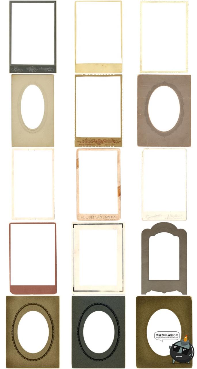 图片[7]-复古怀旧欧式相框美式尊贵老式破旧破损照片框PNG免抠图片PS素材-设计猿