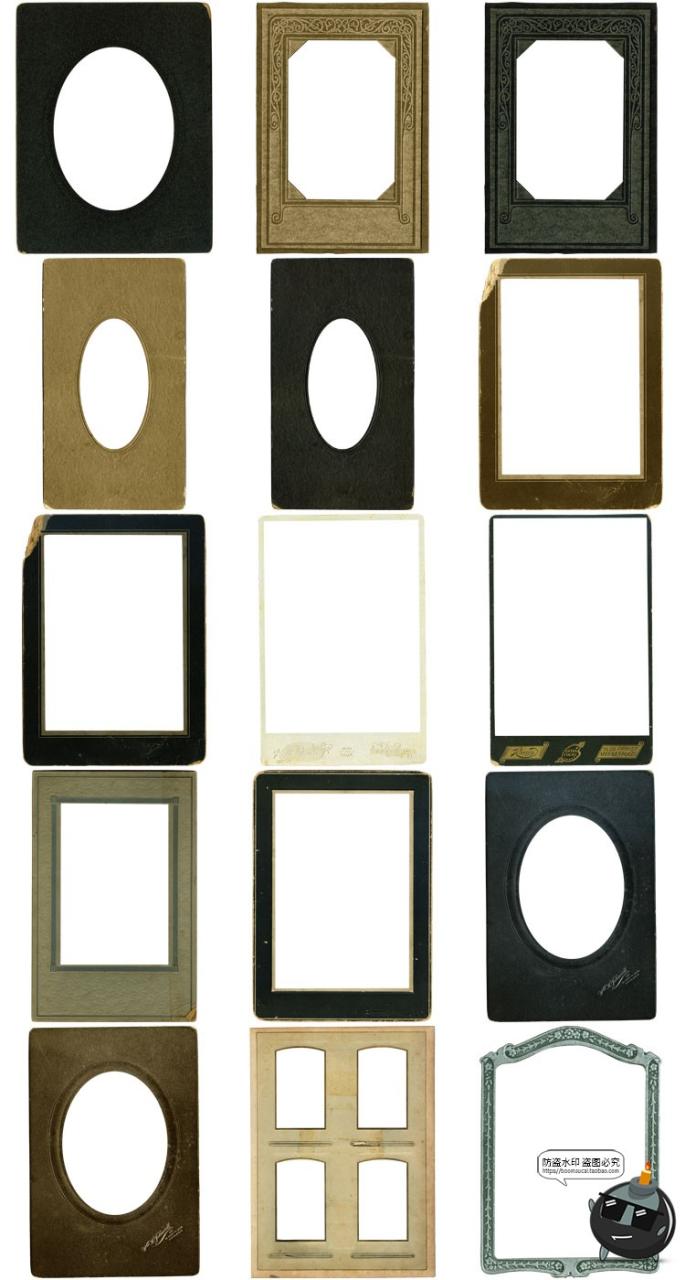 图片[8]-复古怀旧欧式相框美式尊贵老式破旧破损照片框PNG免抠图片PS素材-设计猿