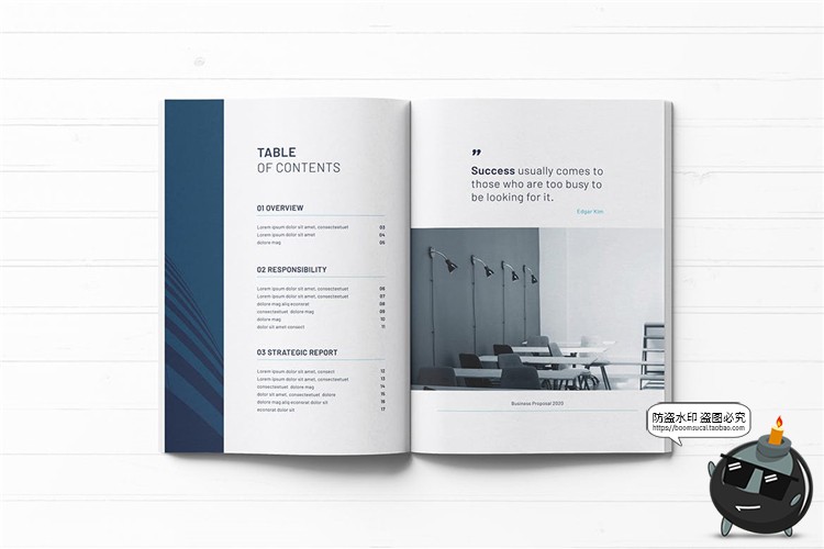 图片[3]-简约商务蓝品牌策划画册宣传册杂志框架排版PSD模板AI矢量PS素材-设计猿