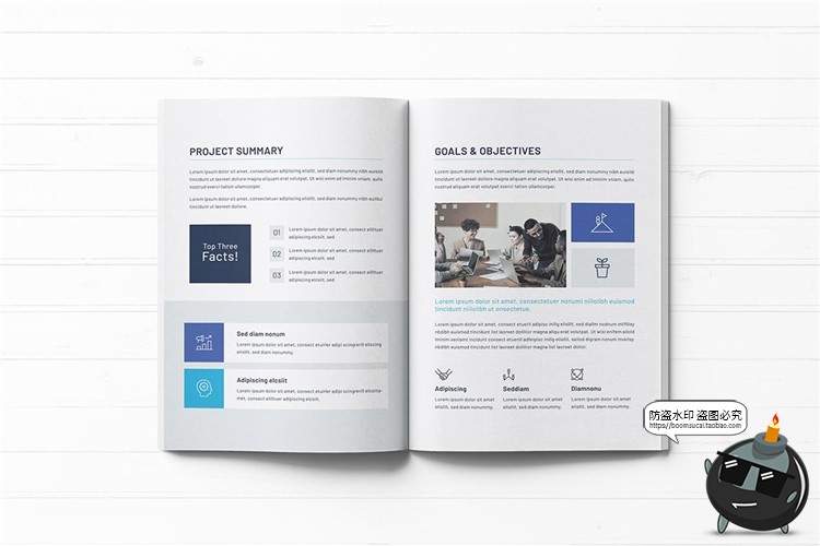 图片[8]-简约商务蓝品牌策划画册宣传册杂志框架排版PSD模板AI矢量PS素材-设计猿
