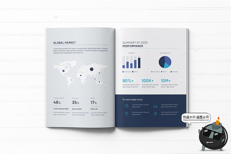 图片[9]-简约商务蓝品牌策划画册宣传册杂志框架排版PSD模板AI矢量PS素材-设计猿