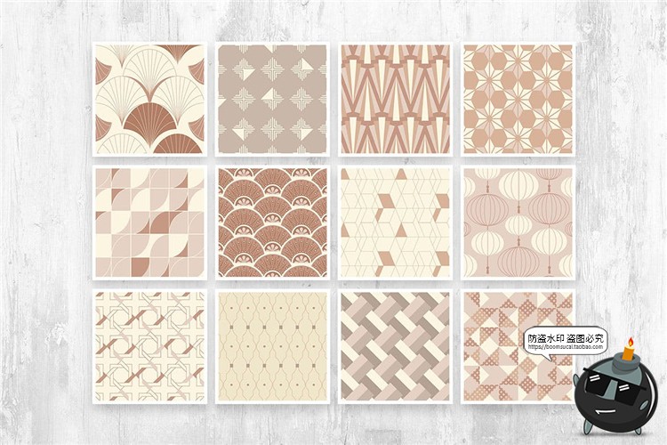 图片[4]-黑金质感房地产风格时尚轻奢无缝平铺背景底纹纹理AI矢量PSD素材-设计猿