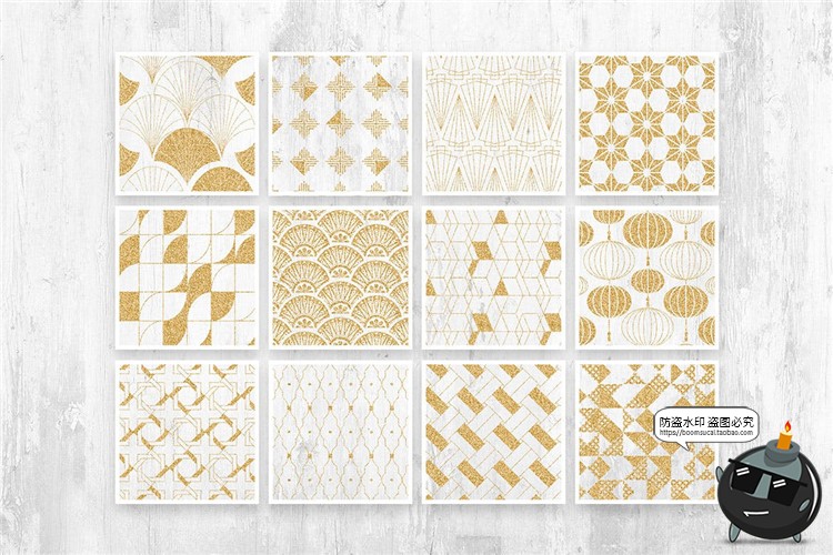 图片[7]-黑金质感房地产风格时尚轻奢无缝平铺背景底纹纹理AI矢量PSD素材-设计猿