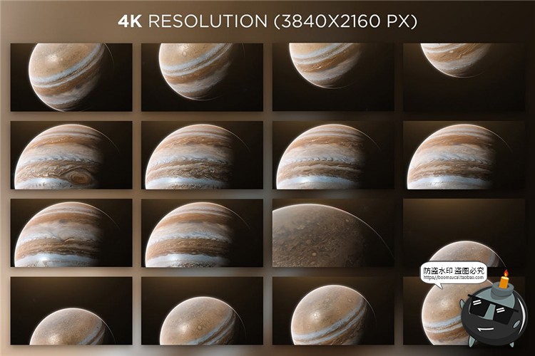 图片[3]-震撼木星表面拍摄遮挡宇宙星球视图太空背景底纹纹理JPG图片素材-设计猿