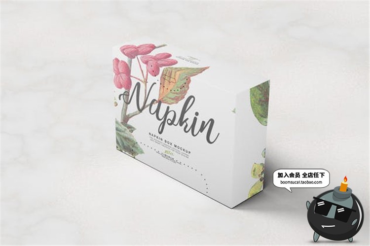 图片[7]-纸巾纸盒餐厅饭店一次性餐巾样机纸包装效果展示PSD模板素材贴图-设计猿