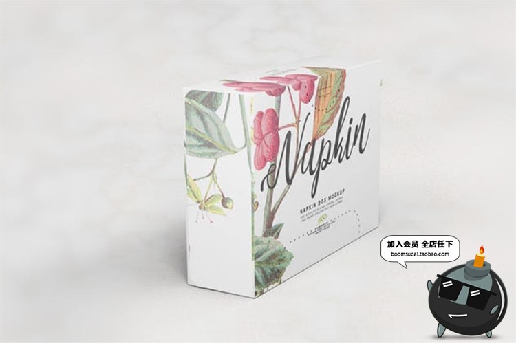 图片[8]-纸巾纸盒餐厅饭店一次性餐巾样机纸包装效果展示PSD模板素材贴图-设计猿