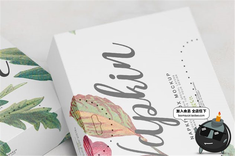 图片[10]-纸巾纸盒餐厅饭店一次性餐巾样机纸包装效果展示PSD模板素材贴图-设计猿