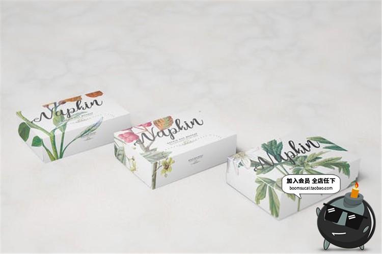 图片[11]-纸巾纸盒餐厅饭店一次性餐巾样机纸包装效果展示PSD模板素材贴图-设计猿