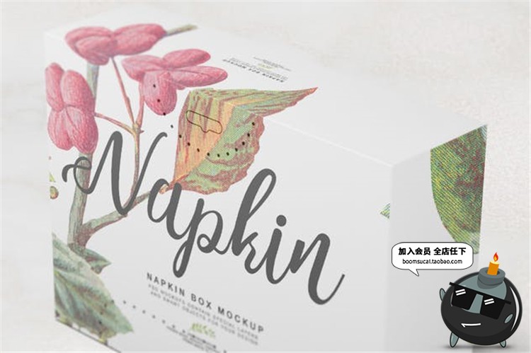 图片[13]-纸巾纸盒餐厅饭店一次性餐巾样机纸包装效果展示PSD模板素材贴图-设计猿