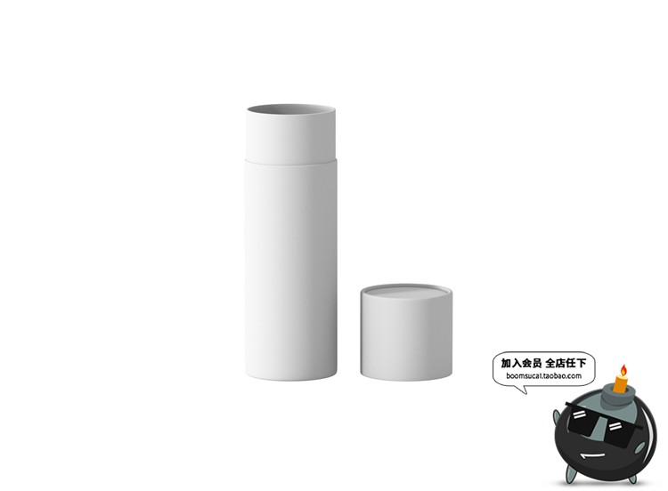 图片[4]-茶叶咖啡纸筒礼盒包装外观图案效果展示文创设计PSD样机模板素材-设计猿