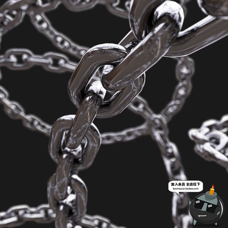 图片[2]-45款镀铬金属光泽质感虹彩街头叛逆风格铁链PNG免抠图片合成素材-设计猿