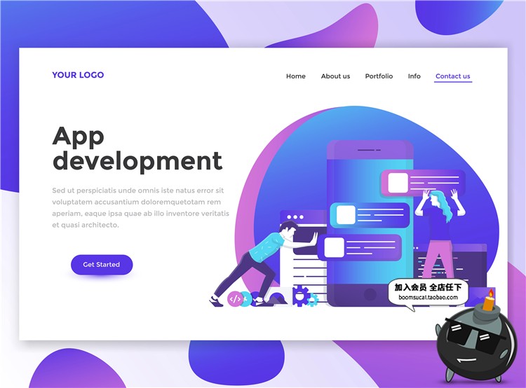 图片[7]-2.5D扁平化商务办公UI网页页面插画banner设计AI矢量PSD模板素材-设计猿