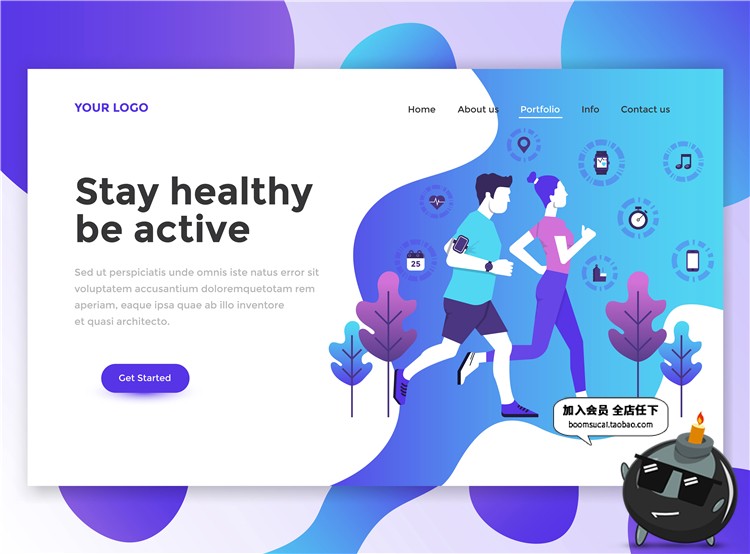 图片[8]-2.5D扁平化商务办公UI网页页面插画banner设计AI矢量PSD模板素材-设计猿