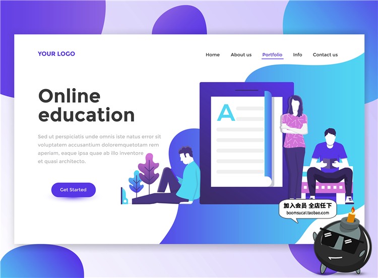 图片[9]-2.5D扁平化商务办公UI网页页面插画banner设计AI矢量PSD模板素材-设计猿