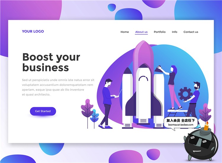 图片[11]-2.5D扁平化商务办公UI网页页面插画banner设计AI矢量PSD模板素材-设计猿