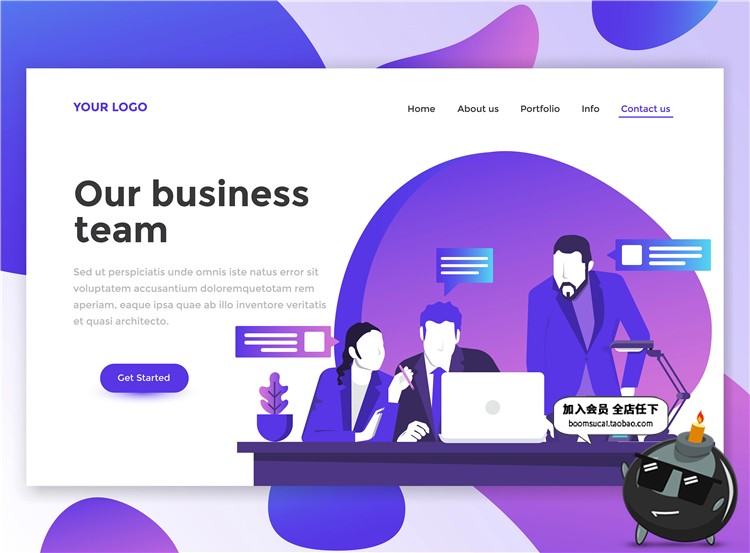 图片[13]-2.5D扁平化商务办公UI网页页面插画banner设计AI矢量PSD模板素材-设计猿