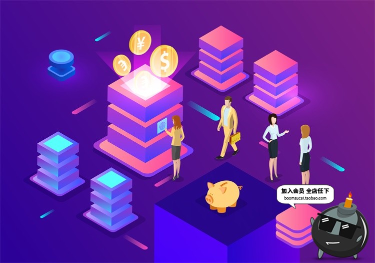 图片[12]-扁平化2.5D立体手机电脑UI商务办公元素插画banner设计AI矢量素材-设计猿