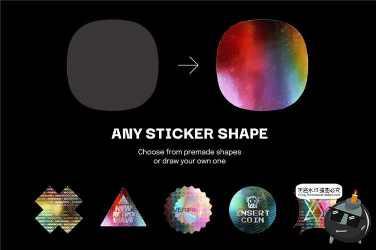 图片[4]-全息渐变镭射标签贴纸VI展示模型mockups样机多功能PSD模板PS素材-设计猿