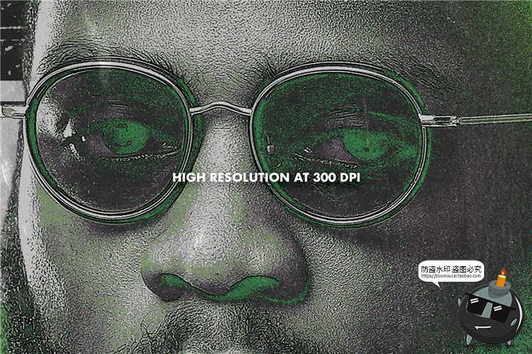 图片[3]-荧光绿噪点街头风格艺术家人像介绍活动海报PSD模板PS设计素材-设计猿