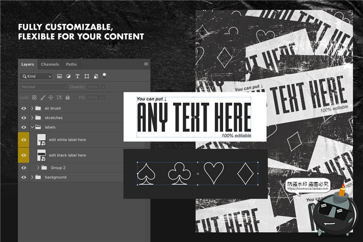 图片[4]-荧光绿噪点街头风格艺术家人像介绍活动海报PSD模板PS设计素材-设计猿