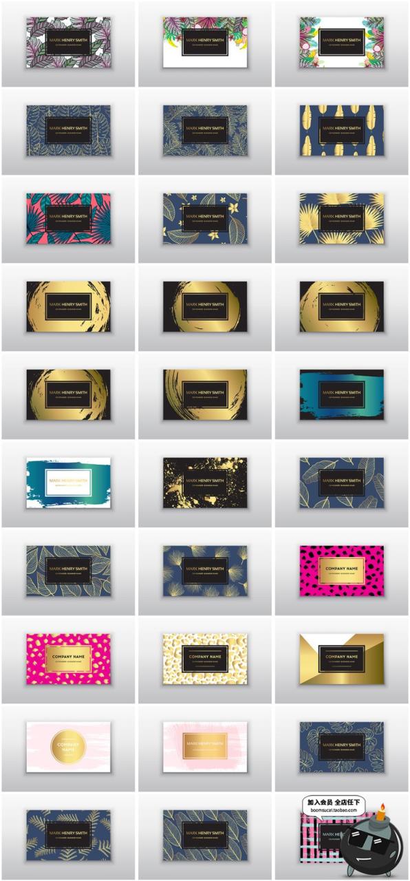 图片[1]-艺术水墨涂鸦高贵金色商业名片卡片印刷图案模板AI矢量设计素材-设计猿