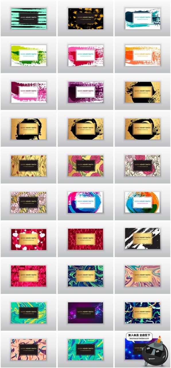 图片[2]-艺术水墨涂鸦高贵金色商业名片卡片印刷图案模板AI矢量设计素材-设计猿