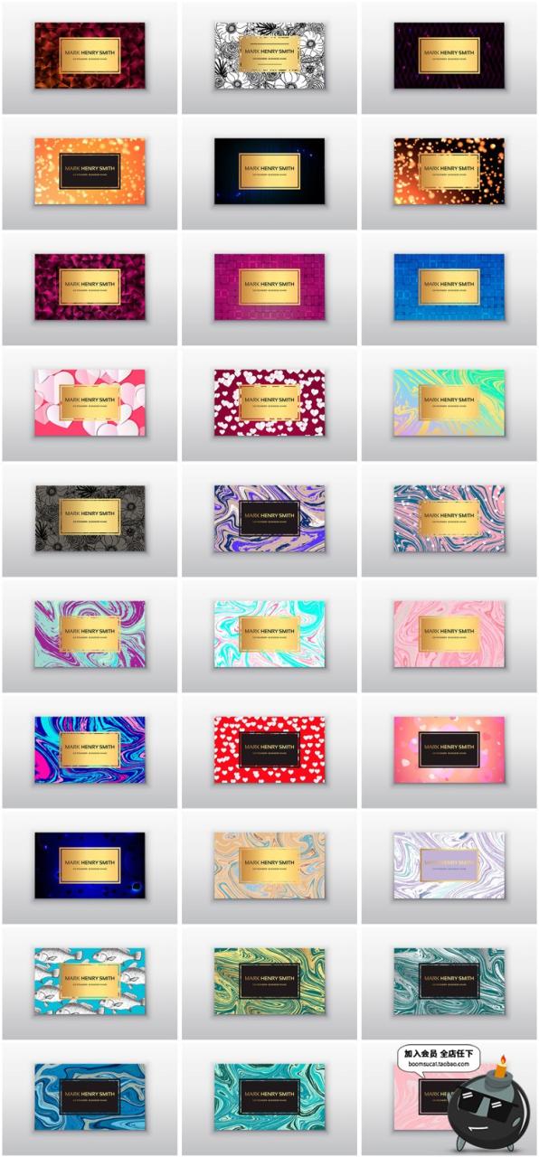 图片[3]-艺术水墨涂鸦高贵金色商业名片卡片印刷图案模板AI矢量设计素材-设计猿